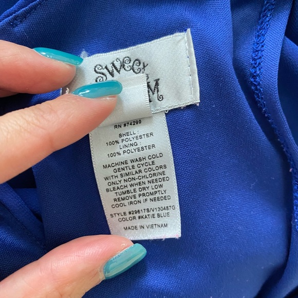 Blue Chiffon Dress - Picture 5 of 6